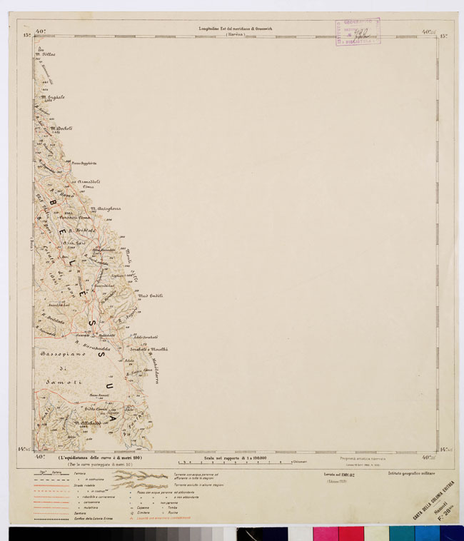 (N:2948) CARTA DELLA COLONIA ERITREA. I.G.M. - Foglio 28 bis - SAMOTI (B0010457) Carte e stampe antiche: riproduzione a colori su carta (formato A2)
