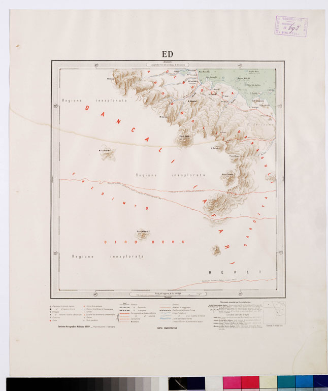 (N:4220) CARTA DIMOSTRATIVA DELLA COLONIA ERITREA E REGIONI ADIACENTI - ED (B0010547) Carte e stampe antiche: riproduzione a colori su carta (formato A2)