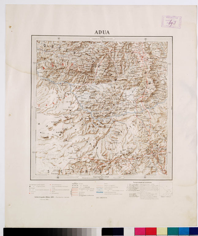 (N:4210) CARTA DIMOSTRATIVA DELLA COLONIA ERITREA E REGIONI ADIACENTI - ADUA (B0010550) Carte e stampe antiche: riproduzione a colori su carta (formato A2)