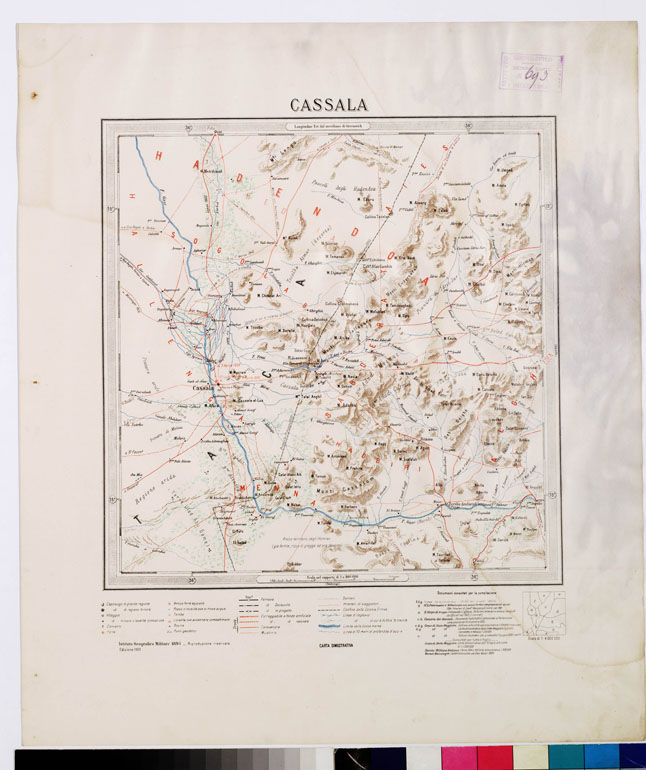 (N:4216) CARTA DIMOSTRATIVA DELLA COLONIA ERITREA E REGIONI ADIACENTI - CASSALA (B0010551) Carte e stampe antiche: riproduzione a colori su carta (formato A2)