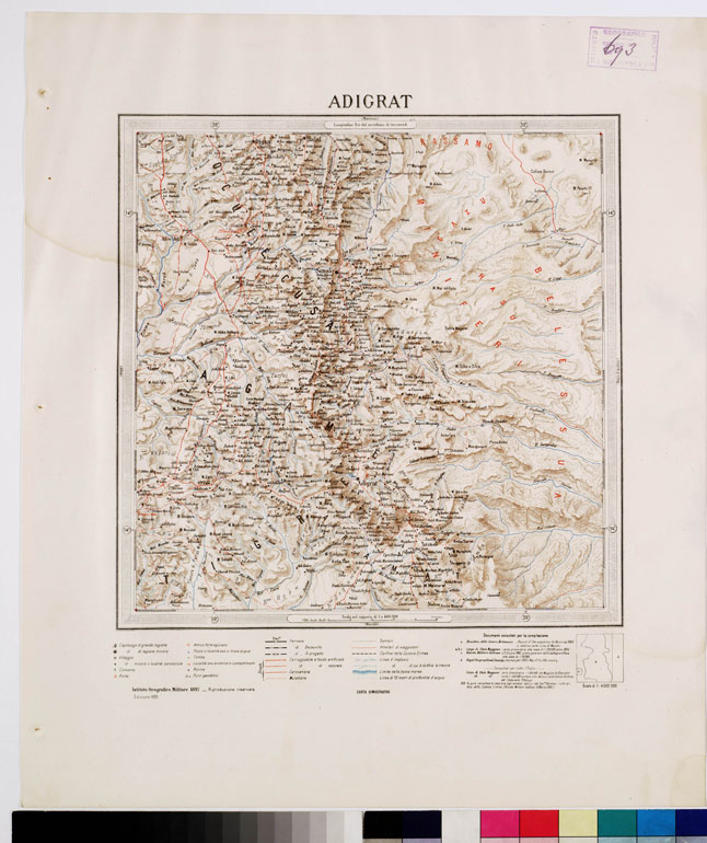 (N:4208) CARTA DIMOSTRATIVA DELLA COLONIA ERITREA E REGIONI ADIACENTI - ADIGRAT (B0010552) Carte e stampe antiche: riproduzione a colori su carta (formato A2)