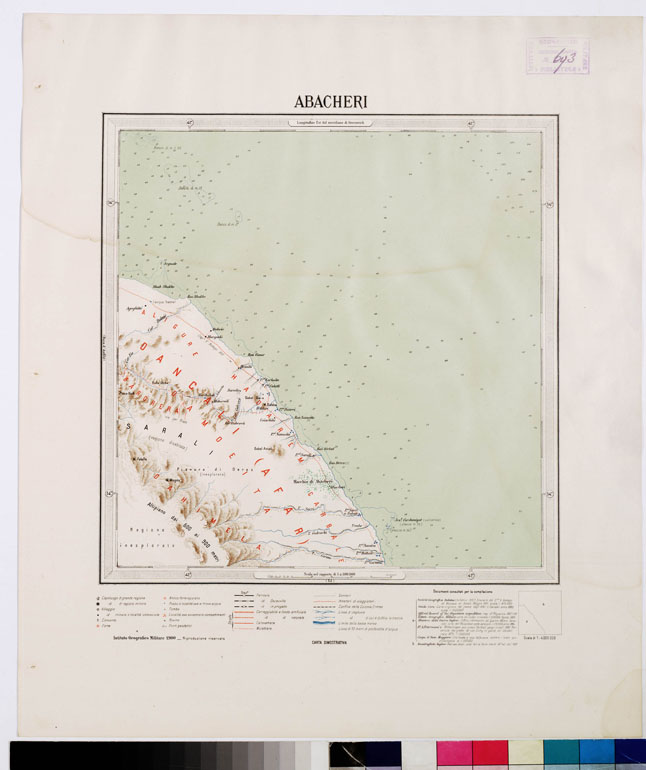 (N:4207) CARTA DIMOSTRATIVA DELLA COLONIA ERITREA E REGIONI ADIACENTI - ABACHERI (B0010553) Carte e stampe antiche: riproduzione a colori su carta (formato A2)