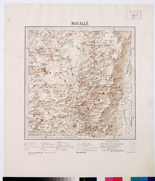 (N:4224) CARTA DIMOSTRATIVA DELLA COLONIA ERITREA E REGIONI ADIACENTI - MACALLE' (B0010569) Carte e stampe antiche: riproduzione a colori su carta (formato A2)