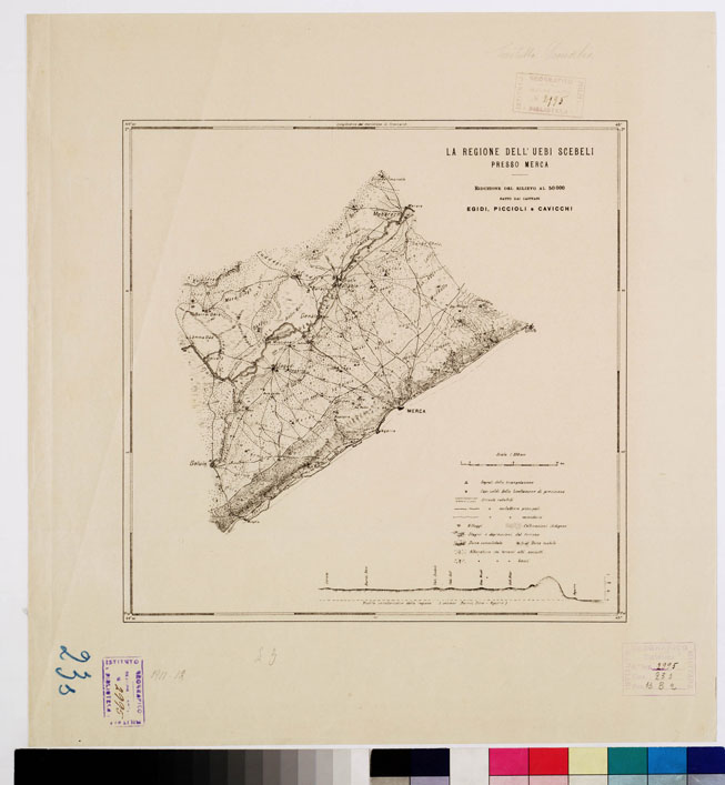 (N:11166) L'UEBI SCEBELI PRESSO MERCA - Foglio 1 (B0010606) Carte e stampe antiche: riproduzione a colori su carta (formato A2)