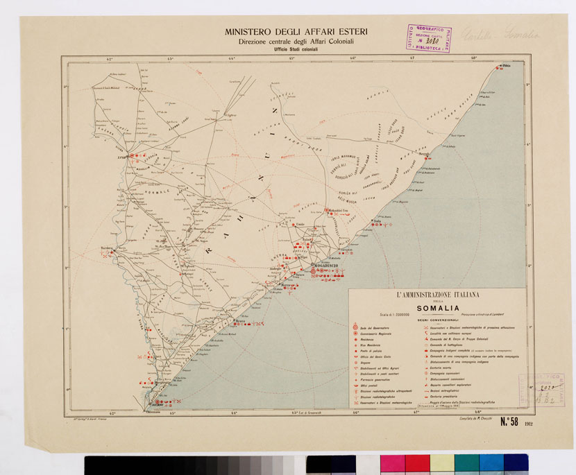 (N:160) L'AMMINISTRAZIONE ITALIANA NELLA SOMALIA (B0010612) Carte e stampe antiche: riproduzione a colori su carta (formato A2)