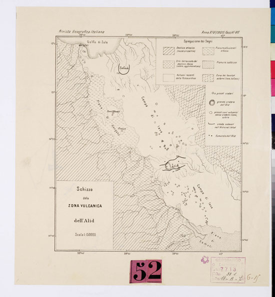 (N:15782) SCHIZZO DELLA ZONA VULCANICA DELL'AID. (B0010673) Carte e stampe antiche: riproduzione a colori su carta (formato A2)