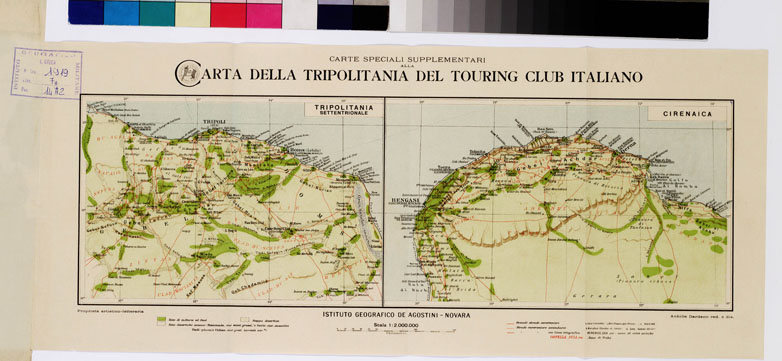 (N:3710) CARTA DELLA TRIPOLITANIA A CIRENAICA DEL TOURING CLUB ITALIANO - Foglio 2 (B0010870) Carte e stampe antiche: riproduzione a colori su carta (formato A2)
