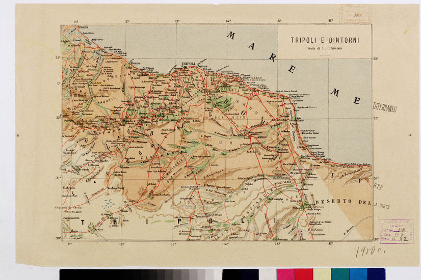 (N:9824) TRIPOLI E DINTORNI (B0010871) Carte e stampe antiche: riproduzione a colori su carta (formato A2)