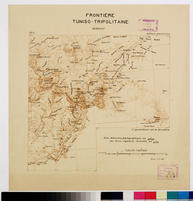 (N:9948) FRONTIERE TUNISO-TRIPOLITAINE -Tavola 8 PL 4 (B0010929) Carte e stampe antiche: riproduzione a colori su carta (formato A2)