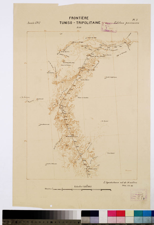 (N:9949) FRONTIERE TUNISO-TRIPOLITAINE - Tavola 8 PL 5 (B0010930) Carte e stampe antiche: riproduzione a colori su carta (formato A2)