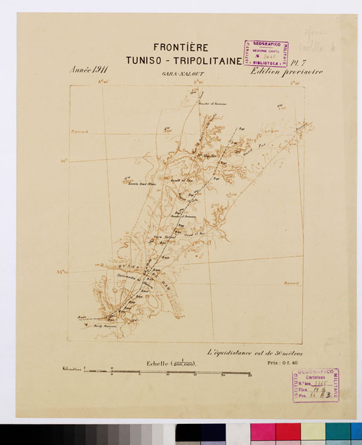 (N:9951) FRONTIERE TUNISO-TRIPOLITAINE -Tavola 8 PL 7 (B0010932) Carte e stampe antiche: riproduzione a colori su carta (formato A2)