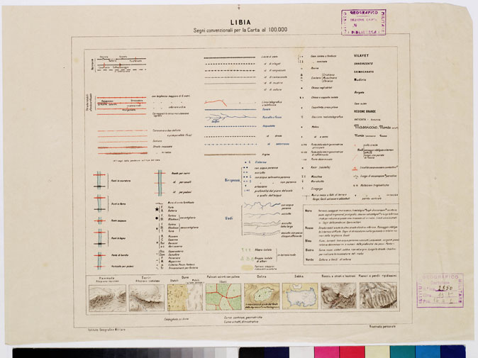 (N:7869) CARTA TOPOGRAFICA DELLA TRIPOLITANIA - LIBIA - SEGNI CONVENZIONALI (B0011213) Carte e stampe antiche: riproduzione a colori su carta (formato A2)