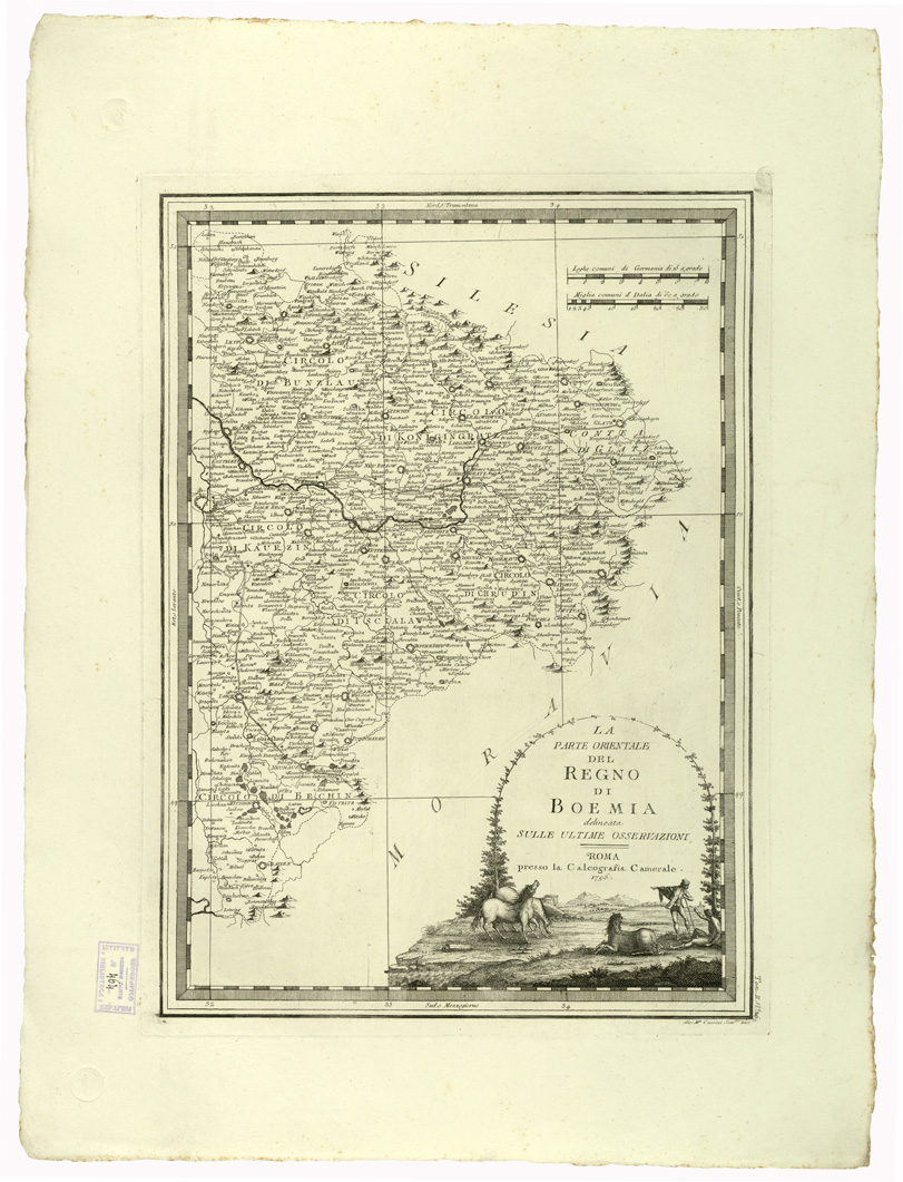 (N:9061) CARTE ANTICHE PROVENIENTI DALLA CALCOGRAFIA CAMERALE DI ROMA - LA PARTE ORIENTALE DEL REGNO DI BOEMIA DELINEATA SULLE ULTIME OSSERVAZIONI - Tomo II n. 36 (B0013075) Carte e stampe antiche: riproduzione a colori su carta (formato A2)
