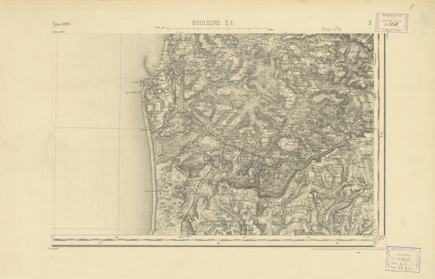 (N:21698) CARTE DE FRANCE - BOULOGNE S.E. (B0018284) Carte e stampe antiche: riproduzione a colori su carta (formato A2)