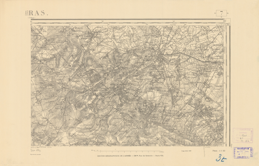 (N:21709) CARTE DE FRANCE - ARRAS (B0018295) Carte e stampe antiche: riproduzione a colori su carta (formato A2)