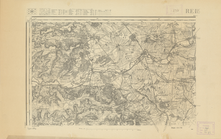 (N:21780) CARTE DE FRANCE - REIMS (B0018367) Carte e stampe antiche: riproduzione a colori su carta (formato A2)
