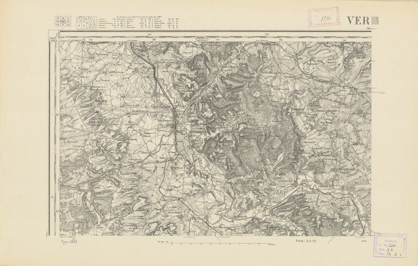 (N:21784) CARTE DE FRANCE - VERDUN (B0018371) Carte e stampe antiche: riproduzione a colori su carta (formato A2)