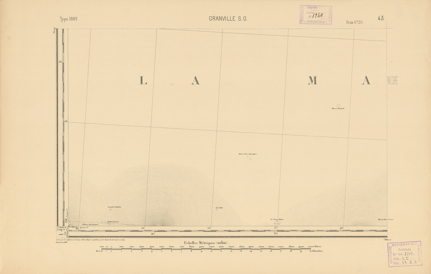 (N:21803) CARTE DE FRANCE - GRANVILLE S.O. (B0018390) Carte e stampe antiche: riproduzione a colori su carta (formato A2)