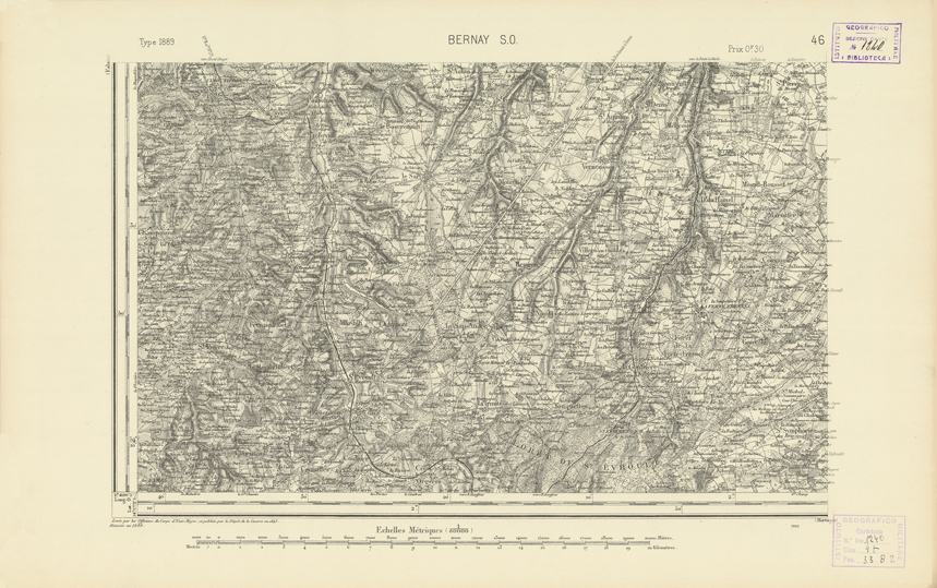 (N:21815) CARTE DE FRANCE - BERNAY S.O. (B0018402) Carte e stampe antiche: riproduzione a colori su carta (formato A2)