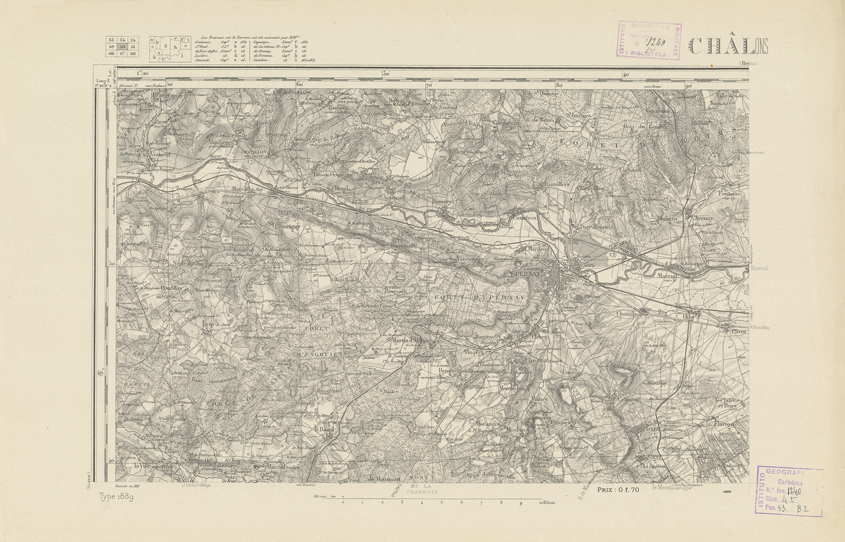 (N:21820) CARTE DE FRANCE - CHALONS (B0018407) Carte e stampe antiche: riproduzione a colori su carta (formato A2)