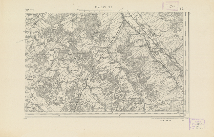 (N:21824) CARTE DE FRANCE - CHALONS S.E. (B0018411) Carte e stampe antiche: riproduzione a colori su carta (formato A2)