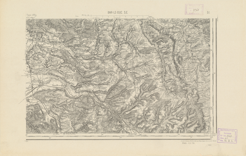 (N:21828) CARTE DE FRANCE - BAR-LE-DUC S.E. (B0018415) Carte e stampe antiche: riproduzione a colori su carta (formato A2)