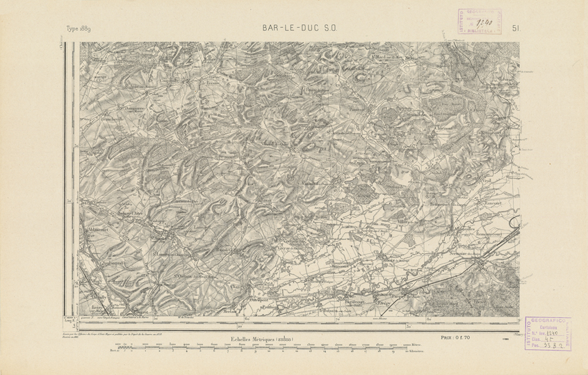 (N:21829) CARTE DE FRANCE - BAR-LE-DUC S.O. (B0018416) Carte e stampe antiche: riproduzione a colori su carta (formato A2)