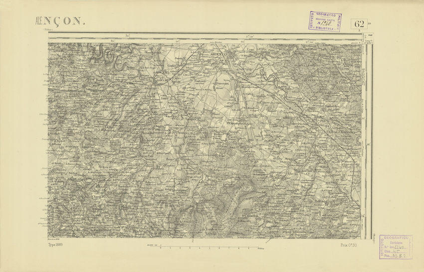 (N:21864) CARTE DE FRANCE - ALENCON (B0018451) Carte e stampe antiche: riproduzione a colori su carta (formato A2)