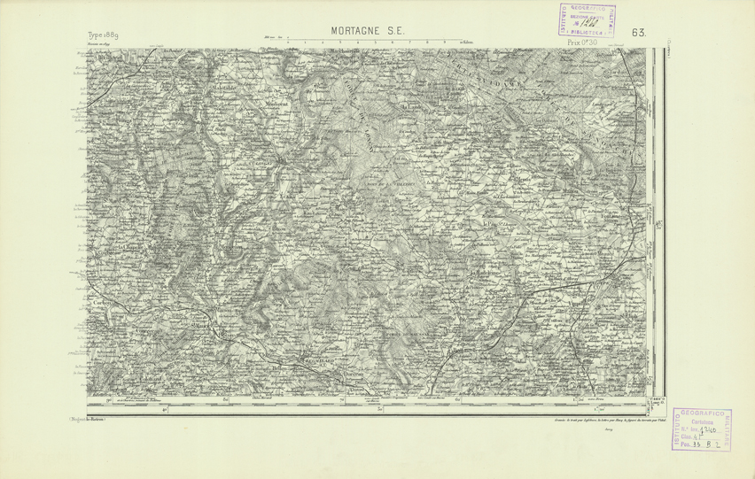 (N:21869) CARTE DE FRANCE - MORTAGNE S.E. (B0018456) Carte e stampe antiche: riproduzione a colori su carta (formato A2)