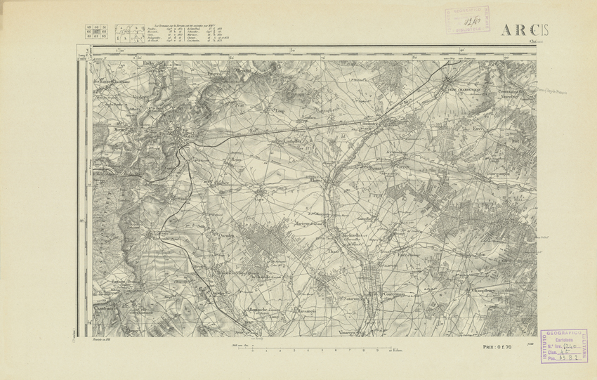 (N:21882) CARTE DE FRANCE - ARCIS (B0018469) Carte e stampe antiche: riproduzione a colori su carta (formato A2)