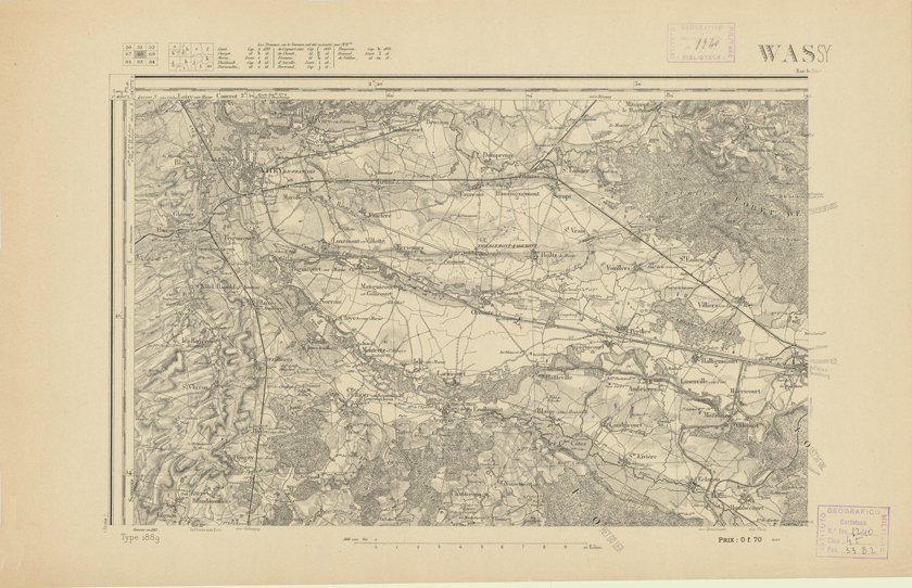 (N:21886) CARTE DE FRANCE - WASSY (B0018473) Carte e stampe antiche: riproduzione a colori su carta (formato A2)
