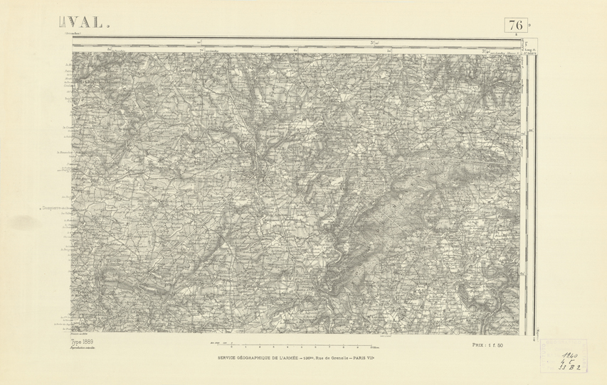 (N:21917) CARTE DE FRANCE - LAVAL (B0018504) Carte e stampe antiche: riproduzione a colori su carta (formato A2)