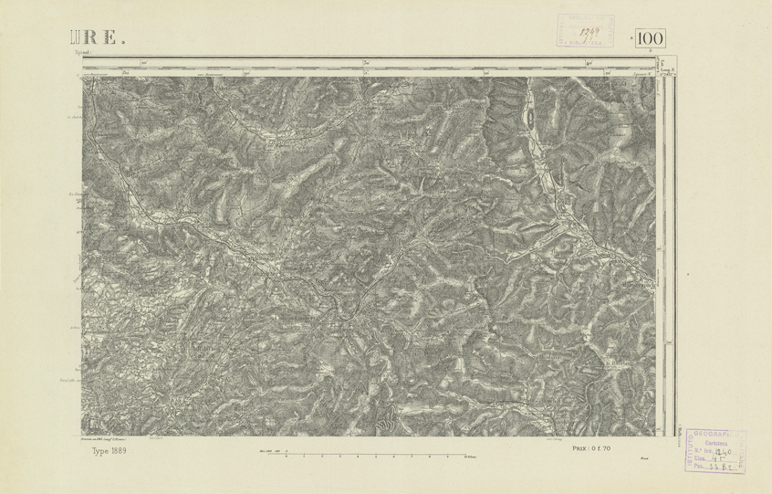 (N:22008) CARTE DE FRANCE - LURE (B0018595) Carte e stampe antiche: riproduzione a colori su carta (formato A2)