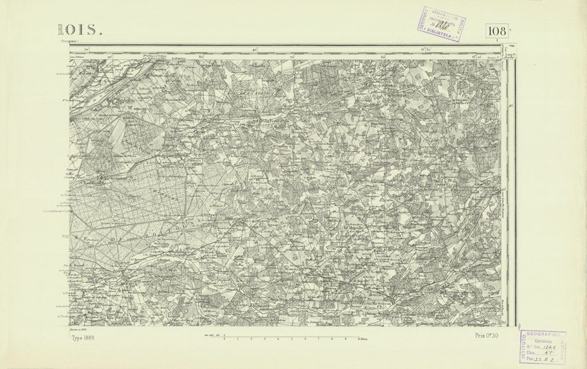 (N:22036) CARTE DE FRANCE - BLOIS (B0018623) Carte e stampe antiche: riproduzione a colori su carta (formato A2)