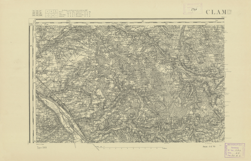 (N:22042) CARTE DE FRANCE - CLAMECY (B0018630) Carte e stampe antiche: riproduzione a colori su carta (formato A2)