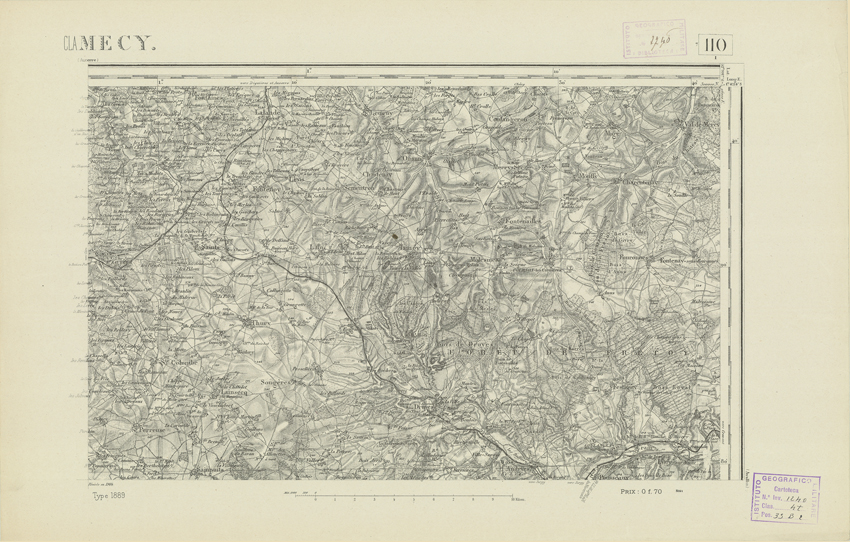 (N:22043) CARTE DE FRANCE - CLAMECY (B0018631) Carte e stampe antiche: riproduzione a colori su carta (formato A2)