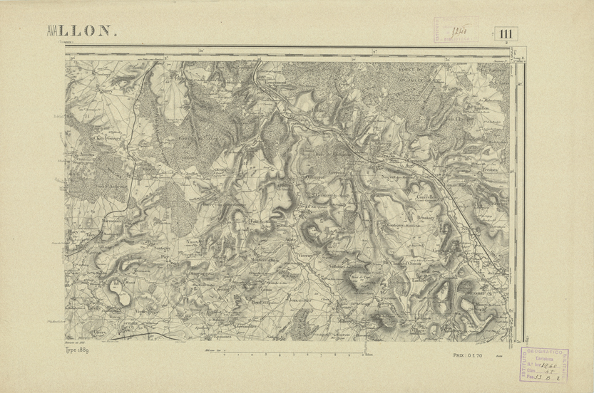 (N:22048) CARTE DE FRANCE - AVALLON (B0018635) Carte e stampe antiche: riproduzione a colori su carta (formato A2)