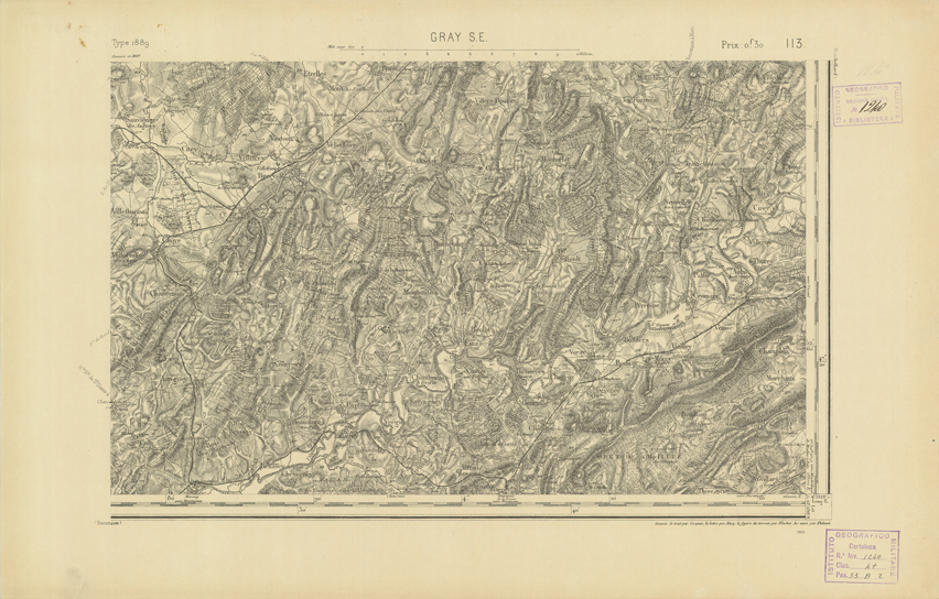 (N:22057) CARTE DE FRANCE - GRAY S.E. (B0018644) Carte e stampe antiche: riproduzione a colori su carta (formato A2)