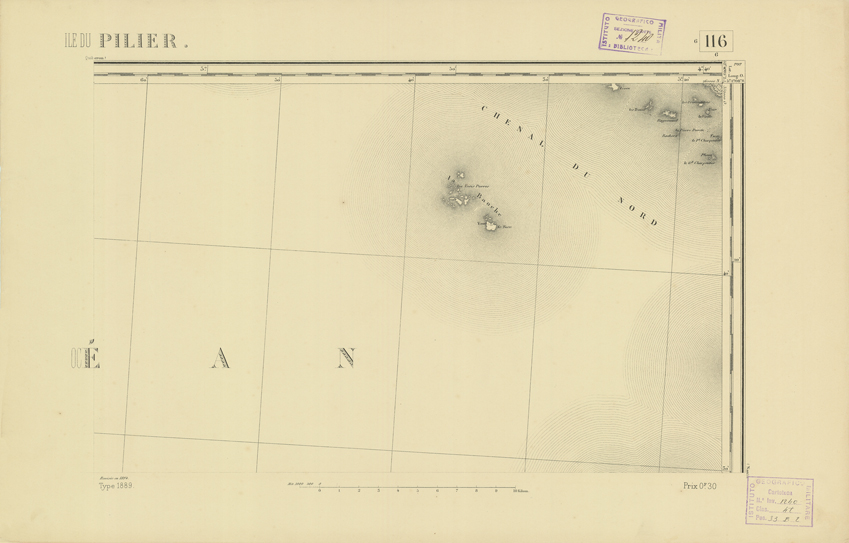 (N:22065) CARTE DE FRANCE - ILE DU PILIER (B0018652) Carte e stampe antiche: riproduzione a colori su carta (formato A2)