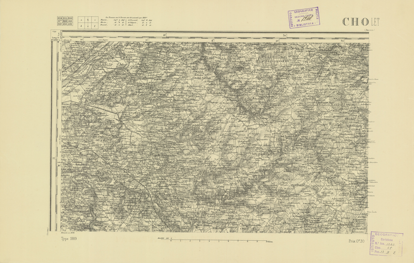 (N:22071) CARTE DE FRANCE - CHOLET (B0018658) Carte e stampe antiche: riproduzione a colori su carta (formato A2)