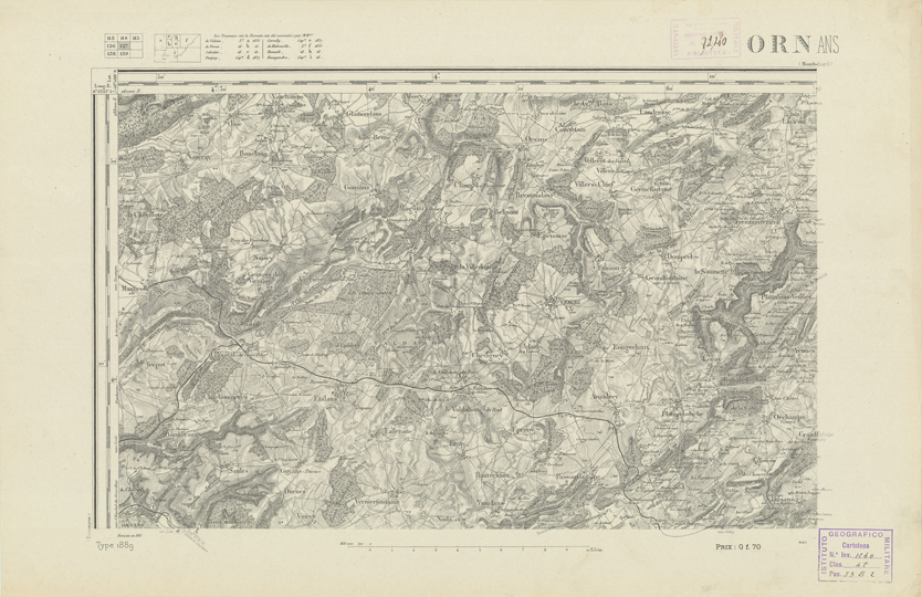 (N:22108) CARTE DE FRANCE - ORNANS (B0018693) Carte e stampe antiche: riproduzione a colori su carta (formato A2)
