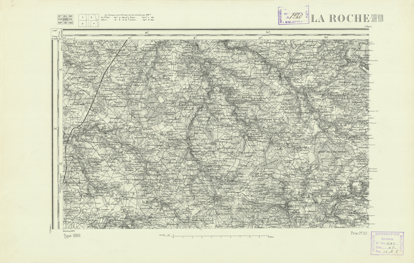 (N:22118) CARTE DE FRANCE - LA ROCHE-SUR-YON (B0018703) Carte e stampe antiche: riproduzione a colori su carta (formato A2)