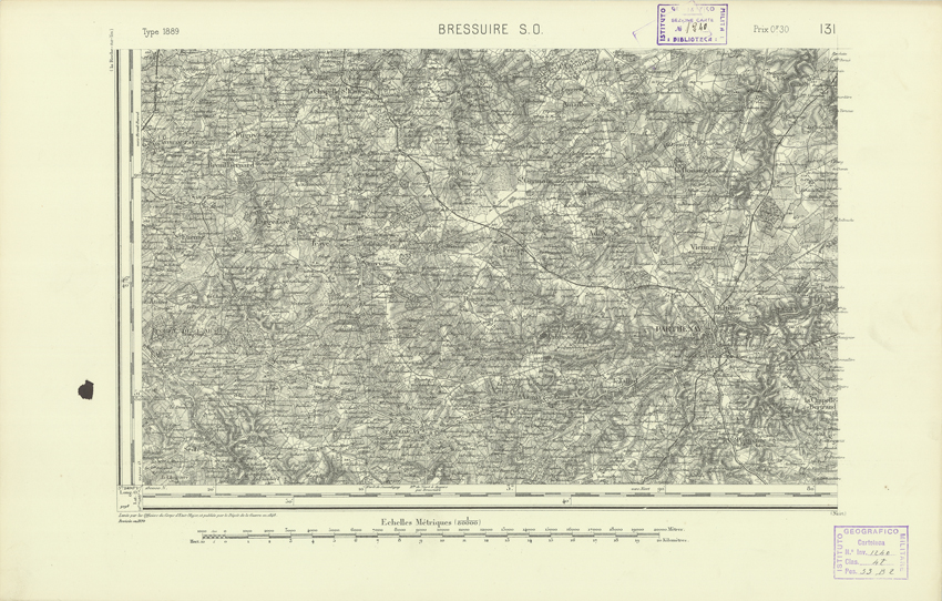 (N:22125) CARTE DE FRANCE - BRESSUIRE S.O. (B0018710) Carte e stampe antiche: riproduzione a colori su carta (formato A2)