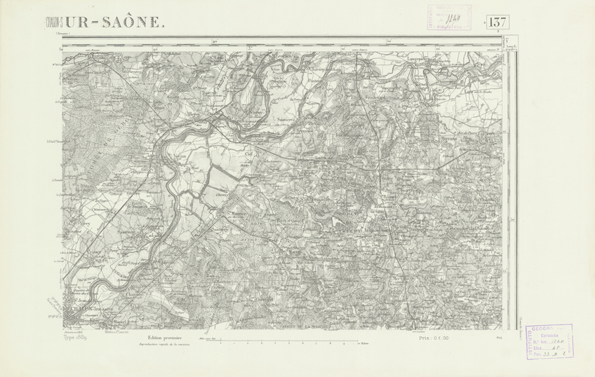 (N:22146) CARTE DE FRANCE - CHALON-SUR-SAONE (B0018732) Carte e stampe antiche: riproduzione a colori su carta (formato A2)