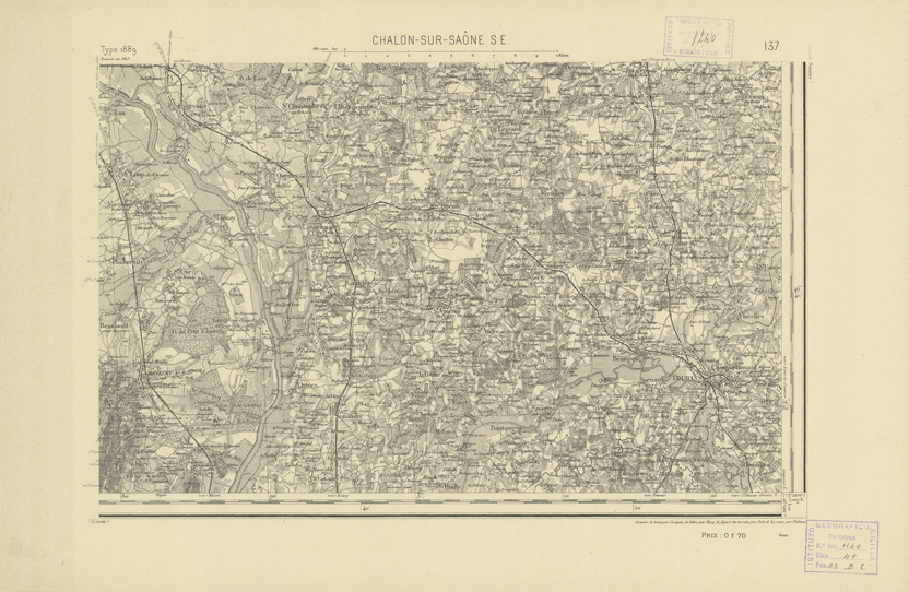 (N:22147) CARTE DE FRANCE - CHALON-SUR-SAONE S.E. (B0018733) Carte e stampe antiche: riproduzione a colori su carta (formato A2)