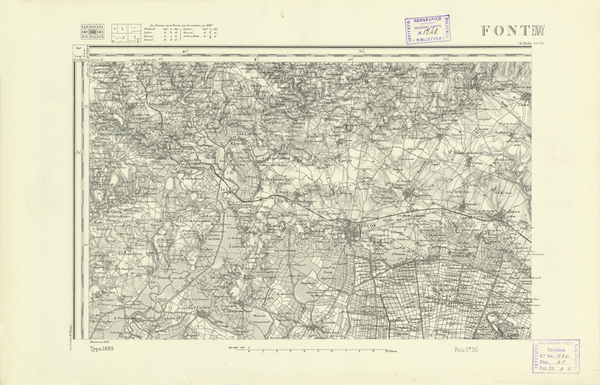 (N:22157) CARTE DE FRANCE - FONTANAY (B0018743) Carte e stampe antiche: riproduzione a colori su carta (formato A2)
