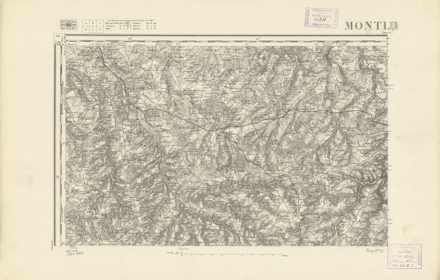 (N:22172) CARTE DE FRANCE - MONTLUCON (B0018759) Carte e stampe antiche: riproduzione a colori su carta (formato A2)