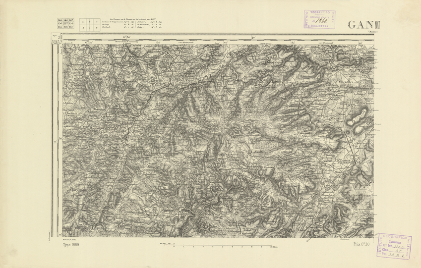 (N:22205) CARTE DE FRANCE - GANNAT (B0018805) Carte e stampe antiche: riproduzione a colori su carta (formato A2)
