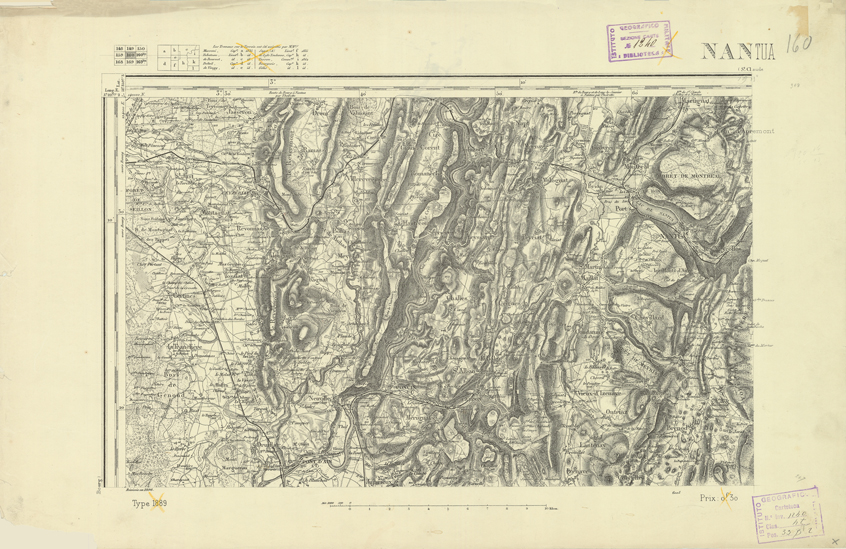 (N:22221) CARTE DE FRANCE - NANTUA (B0018816) Carte e stampe antiche: riproduzione a colori su carta (formato A2)