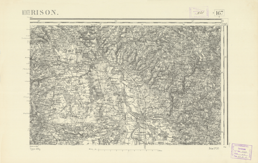 (N:22256) CARTE DE FRANCE - MONTBRISON (B0018851) Carte e stampe antiche: riproduzione a colori su carta (formato A2)